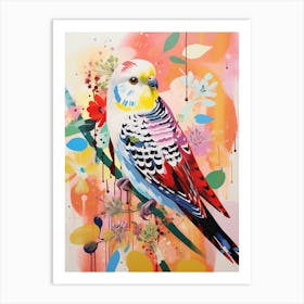 Bird Painting Collage Budgerigar 1 Art Print
