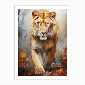Lion In The Woods Art Print
