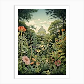 New York Botanical Garden Usa Henri Rousseau Style 2 Art Print