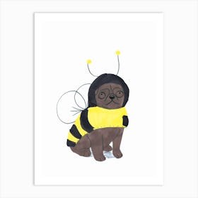 Pug In Bee Costume Art Print