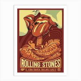 Rolling Stones Santiago Chile Rock Band Art On Mouse Pad Mousepad Classic Vintage Old Music Computer Desktop Supplies Art Print