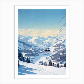 Adelboden, Switzerland Vintage Skiing Poster Art Print