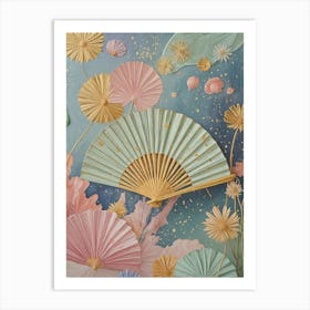 Fans In Pastel 1 Art Print