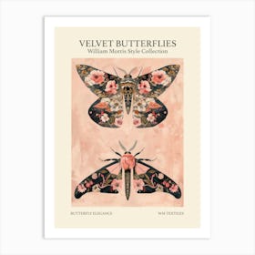 Velvet Butterflies Collection Butterfly Elegance William Morris Style 5 Art Print