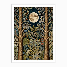 Moon And Forest Style William Morris 1 Art Print