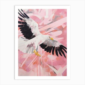 Pink Ethereal Bird Painting Bald Eagle 1 Art Print
