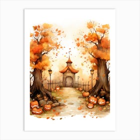 Cute Autumn Fall Scene 45 Art Print