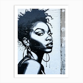 Graffiti Mural Of Beautiful Black Woman 28 Art Print