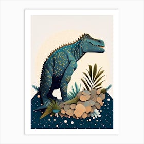 Iguanodon Terrazzo Style Dinosaur Art Print