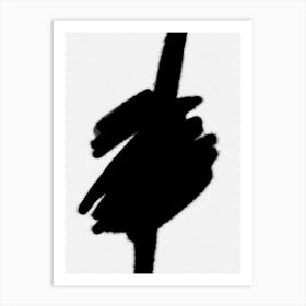 Black And White Brushstrokes Art Print