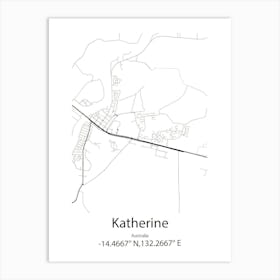 Katherine,Australia Minimalist Map Art Print