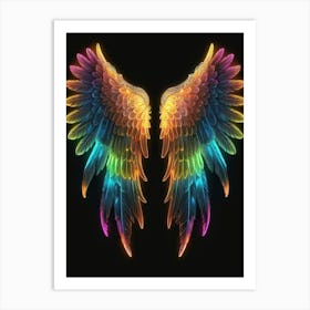 Neon Angel Wings 28 Art Print