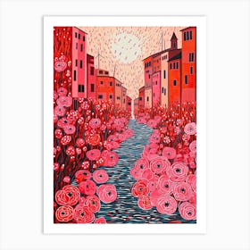 Genoa, Italy, Illustration In The Style Of Pop Art 1 Art Print