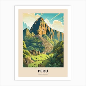 Machu Picchu Peru 2 Vintage Hiking Travel Poster Art Print