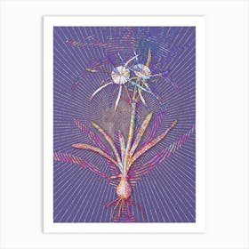 Geometric Streambank Spiderlily Mosaic Botanical Art on Veri Peri n.0295 Art Print