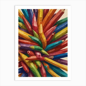 Colorful Pencils Art Print