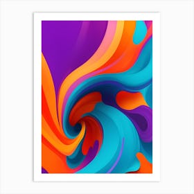 Abstract Colorful Waves Vertical Composition 48 Art Print