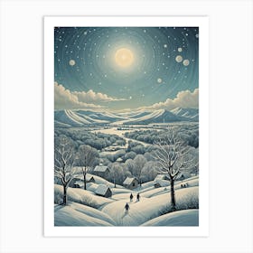 Snowy Night no1 Art Print