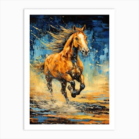 Horse Running Expressionist Painting 4 Art Print