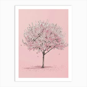 Cherry Tree Minimalistic Drawing 4 Art Print