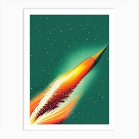 Comet Tail Vintage Sketch Space Art Print