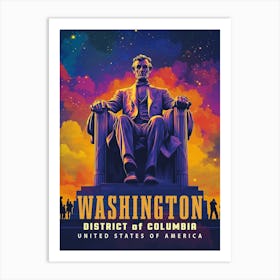 Washington D.C. with Lincoln Memorial Poster Art Print