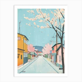 Otaru Japan 4 Retro Illustration Art Print