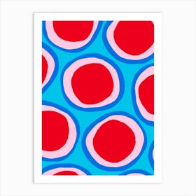 Red And Blue Circles Art Print