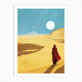 Man Walking In The Desert, Minimalism Art Print