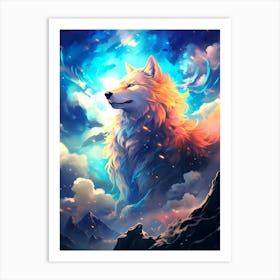 Wolf In The Sky 4 Art Print