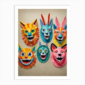 Paper Masks Art Print