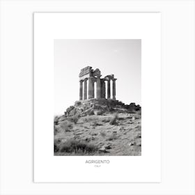 Poster Of Agrigento, Italy, Black And White Photo 1 Art Print