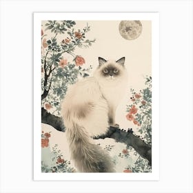 Ragdoll Cat Japanese Illustration 3 Art Print