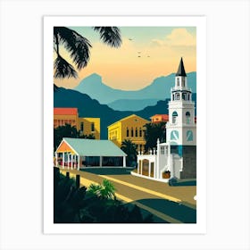 Port Of Cartagena Colombia Vintage Poster harbour Art Print