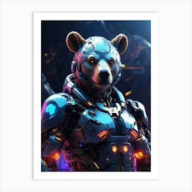 Bear In Cyborg Body #1 Art Print