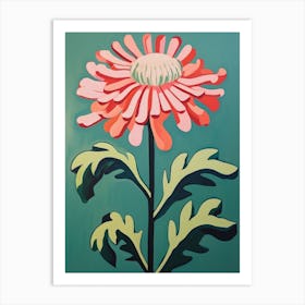Cut Out Style Flower Art Chrysanthemum 3 Art Print