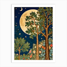 William Morris Moonlight In The Forest 69 Art Print