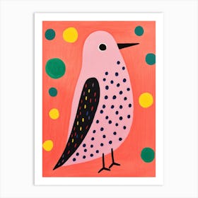 Pink Polka Dot Hummingbird Art Print