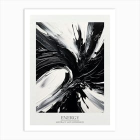 Energy Abstract Black And White 4 Poster Art Print
