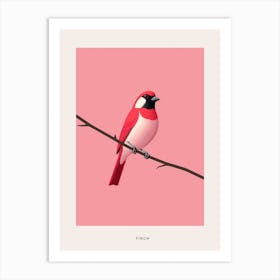 Minimalist Finch 1 Bird Poster Art Print