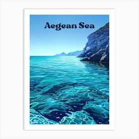 Aegean Sea Mediterranean Travel Art Illustration Art Print