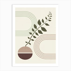 Minimalist Botanical Geometric Art Art Print