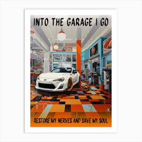 Into The Garage . Pop-art. Toyota GR 86 Art Print