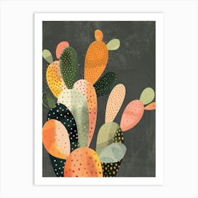 Rebutia Cactus Minimalist Abstract Illustration 2 Art Print