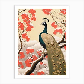 Bird Illustration Peacock 2 Art Print