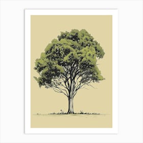 Lime Tree Minimalistic Drawing 1 Art Print