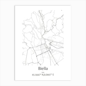 Biella,Italy Minimalist Map Art Print