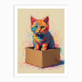 Colorful Kitten Canvas Print Art Print