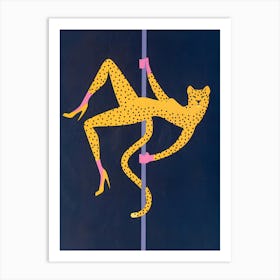 Cheetah On Pole Art Print