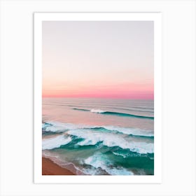 Brighton Beach, Australia Pink Photography 3 Art Print